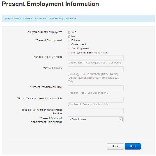 Present Employment