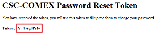 Reset Password Token