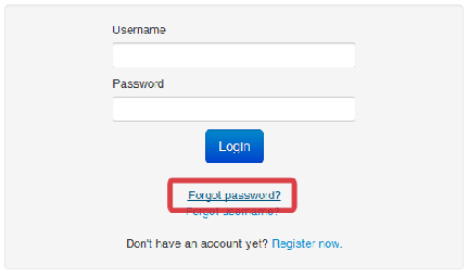 Forgot password link